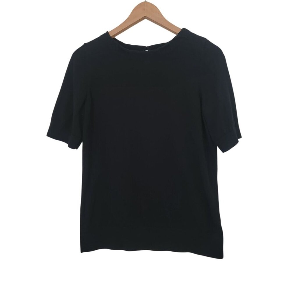 Talbots Short Sleeve Black Top Women's Sz M